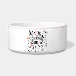 Écuelle Life is Better With a Cat quote slogan