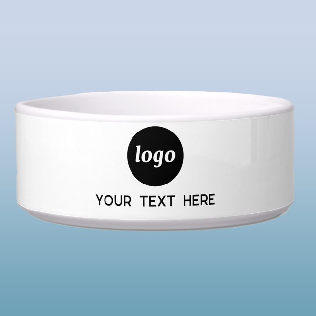 Écuelle Logo simple pour la promotion de l'entreprise de c (Simple logo with custom text promotional business branding pet bowl for dog friendly premises)