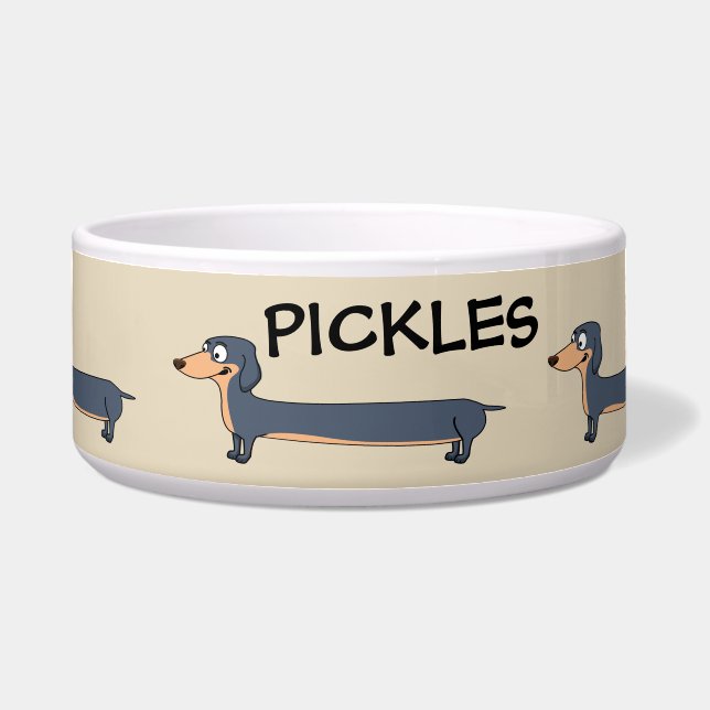 Écuelle Long Chien - Dachshund Ceramic Pet Bowl (Devant)