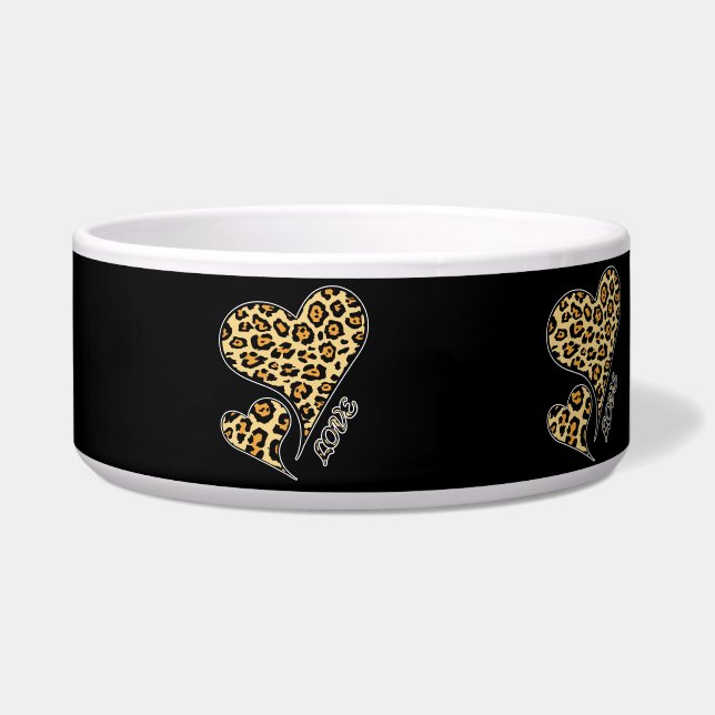 Écuelle Love Hearts Empreinte de léopard Cheetah Amoureux  (Droite)