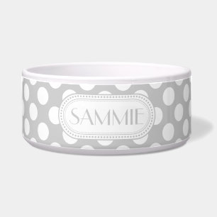 Écuelle Lt Grey Monogramme Motif Pois blanc