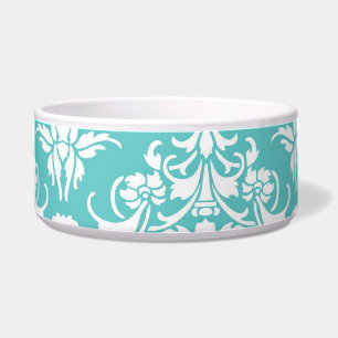 Écuelle Lustre chic girly vintage de motif bleu de damassé