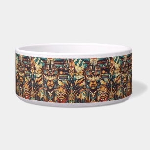 Écuelle Luxueux Turquoise "Mesoamerican Motif" Animaux de 