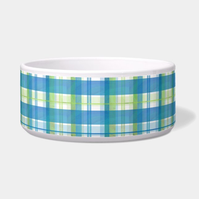 Écuelle Madras Plaid Green et Blue (Devant)