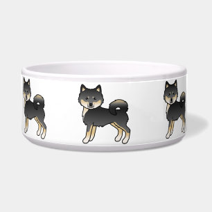 Écuelle Malamute d'Alaska noir et feu Chiens de dessin ani