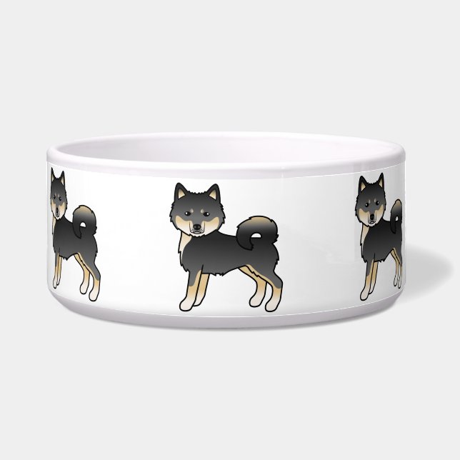Écuelle Malamute d'Alaska noir et feu Chiens de dessin ani (Devant)