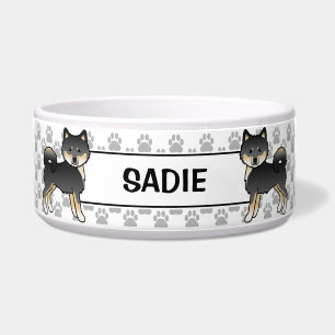 Écuelle Malamute d'Alaska noir et feu Chiens de dessin ani