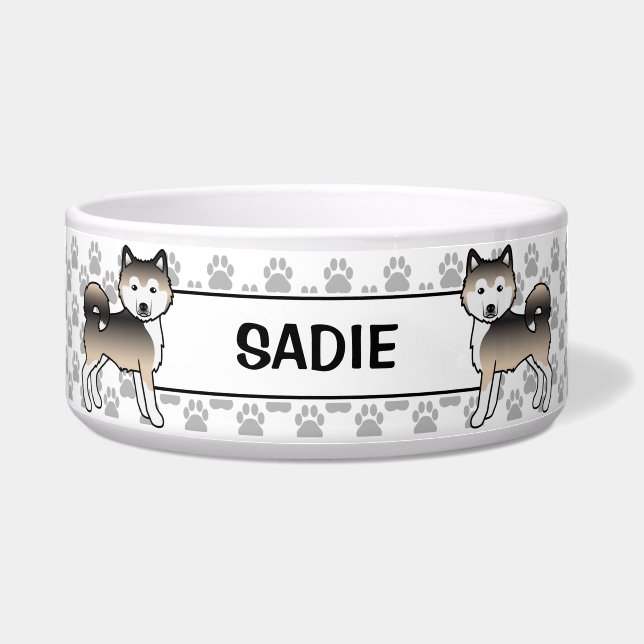 Écuelle Malamute d'Alaska Sable Chiens de dessin animé & N (Devant)