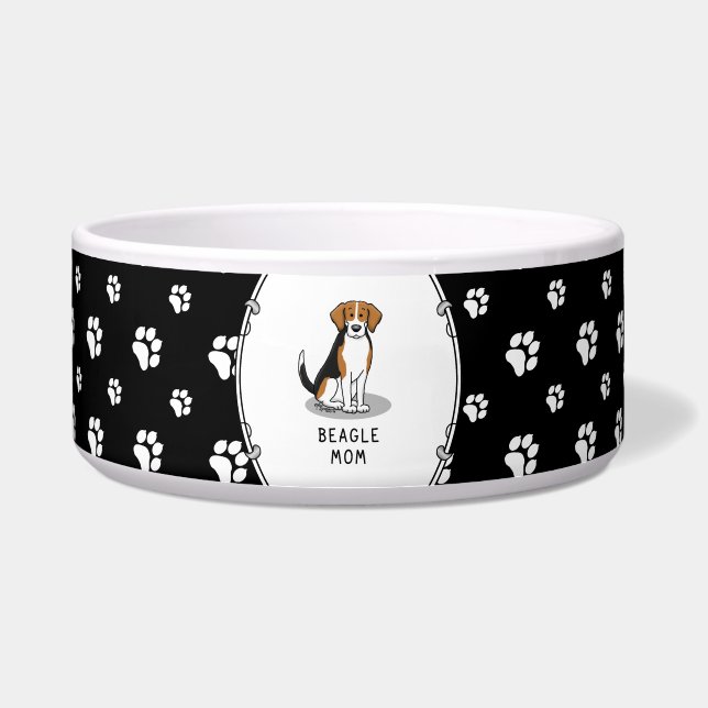 Écuelle Maman Beagle (tri couleur 3) Chien Maman Chien Mig (Devant)