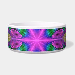 Écuelle Mandala Colorful spiritual Fractal Art With Pink