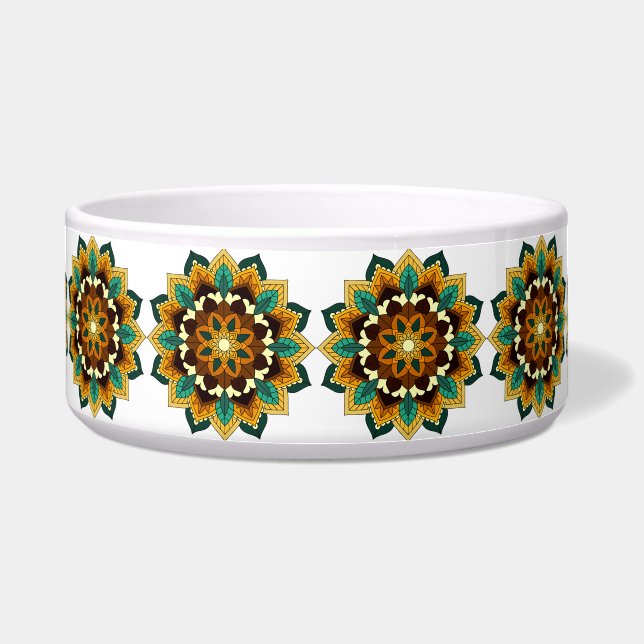 Écuelle Mandala Motif 2002 en jaune et bronzette (Devant)