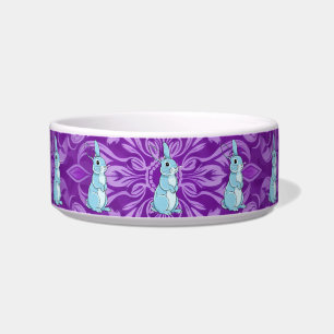 Écuelle Mangeoire pour animaux violette mandala lapin bleu