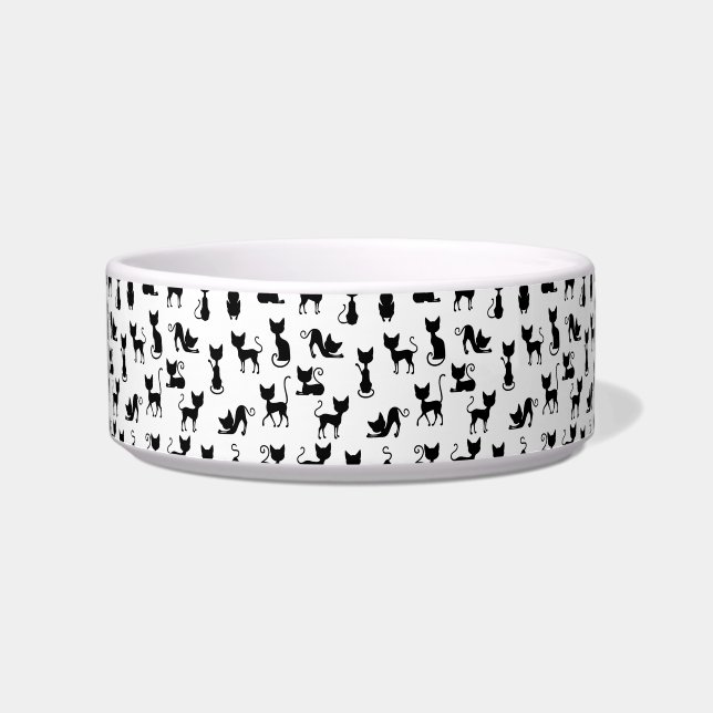 Écuelle Mangeoire pour chat à silhouettes noires (Devant)