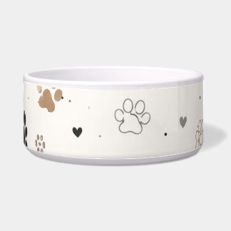 Écuelle Mangeoire pour chien à empreinte de patte mignonne