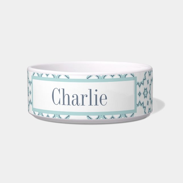 Écuelle Mangeoire pour chien Aqua Blue Stars (Devant)