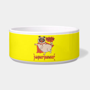 Écuelle Manger est mon super-puissance rouge carlin style