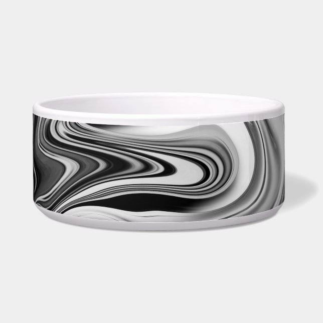 Écuelle Marbre élégant 7 - liquide noir et blanc (Devant)