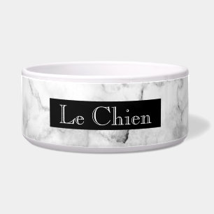 Écuelle Marbre noir blanc et gris Faux  Le Chien