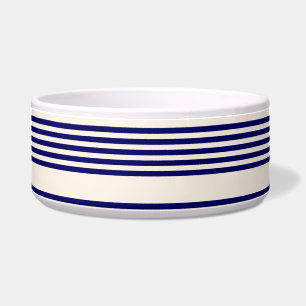 Écuelle Marine bleu et beige cinq bandes motif
