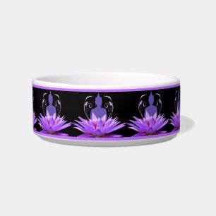Écuelle Médaille Zen Yoga Lotus Fleur Purple Chat Dog