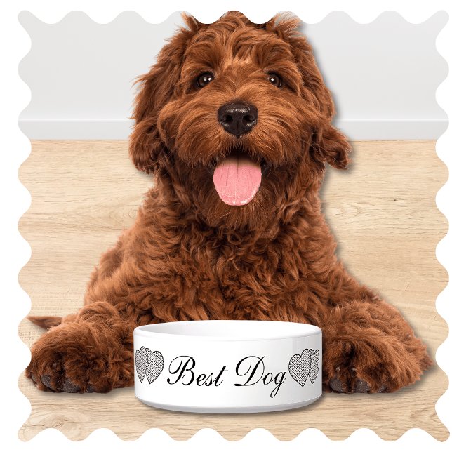 Écuelle Meilleur Mariage chien Bowl (Best Dog of Honor Wedding Day Reception Pet Bowl. Cute Modern White with Elegant Script. )
