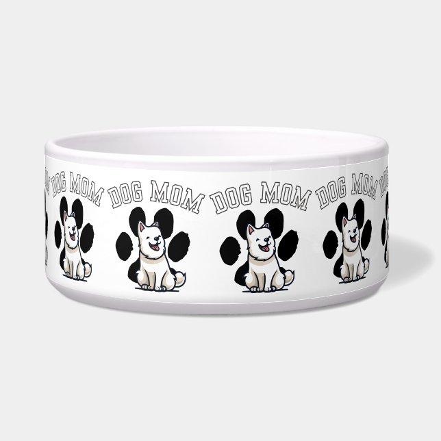 Écuelle Men's Ceramic/Stainless Steel Bowl - "DOG MOM" Pat (Devant)