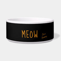 Meow mignon texte noir et jaune Personnalisé anima