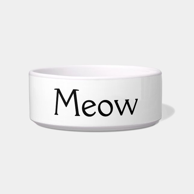 Écuelle Meow Porcelain Nourriture Bowl Pour Votre Chat (Devant)