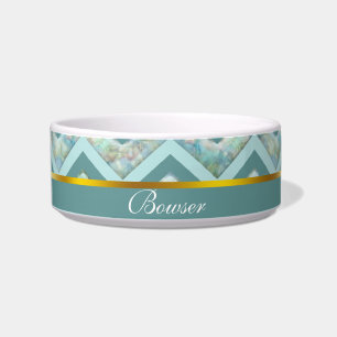 Écuelle Mère de Pearl Turquoise ZigZag