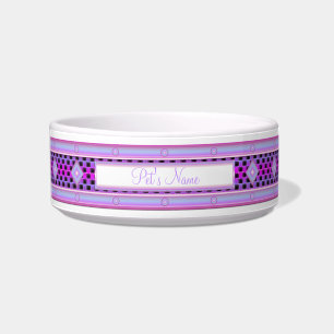 Écuelle Métal violet avec carrés noirs