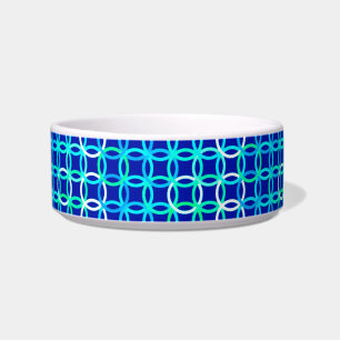Écuelle Mi-siècle Cercles modernes, cobalt & paon
