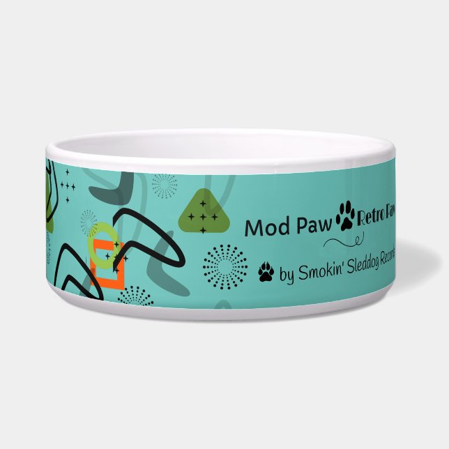 Écuelle Mi-siècle Mod Inspirée Rétro Ceramic Pet Bowl (Droite)