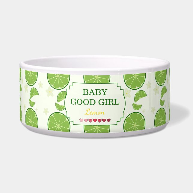 Écuelle Mignon bol pour bébé fille avec motif de citron (Devant)
