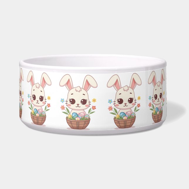 Écuelle Mignon lapin de Pâques kawaii Illustration de prin (Devant)