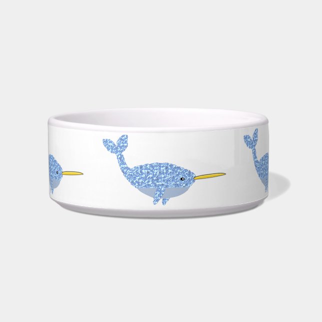 Écuelle Mignon motif de bébé narval bleu garçon (Devant)
