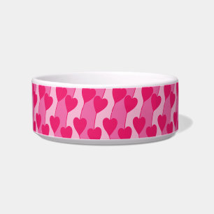 Écuelle Mignon Motif de Cœurs Roses pour Animal de Compagn