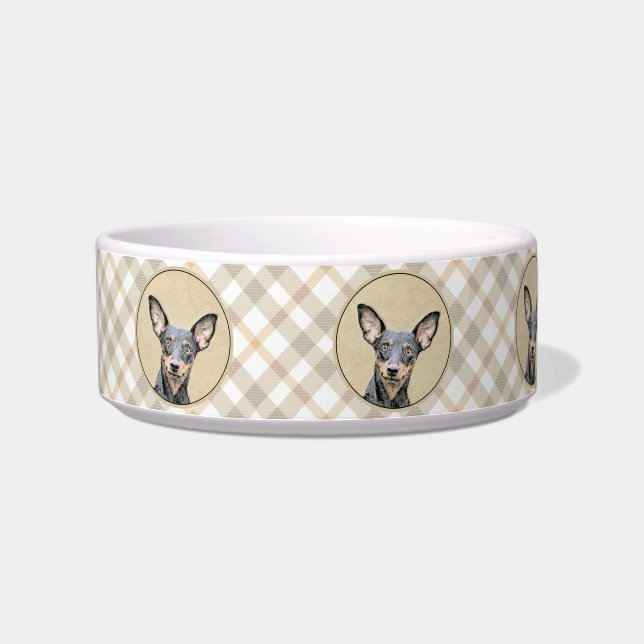 Écuelle Miniature Pinscher Peinture mignonne Chien Art ori (Gauche)