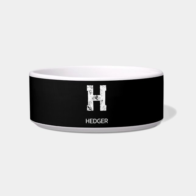 ÉCUELLE MINIMALIST WHITE ONE LETTER MONOGRAM NAME BLACK (Devant)