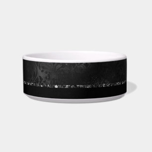 Écuelle Minuit Onyx Romance Black Satiny Grunge Damask
