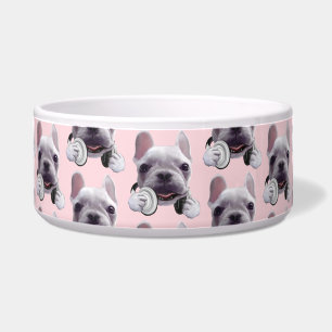 Écuelle Mode DJ activé : Bulldog français cool avec casque