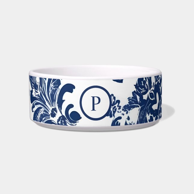 Écuelle Modèle bleu Damas de la marine classique (Devant)