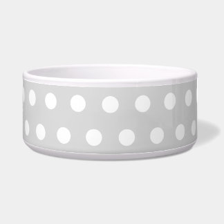 Écuelle Modèle de point gris-clair et blanc de polka