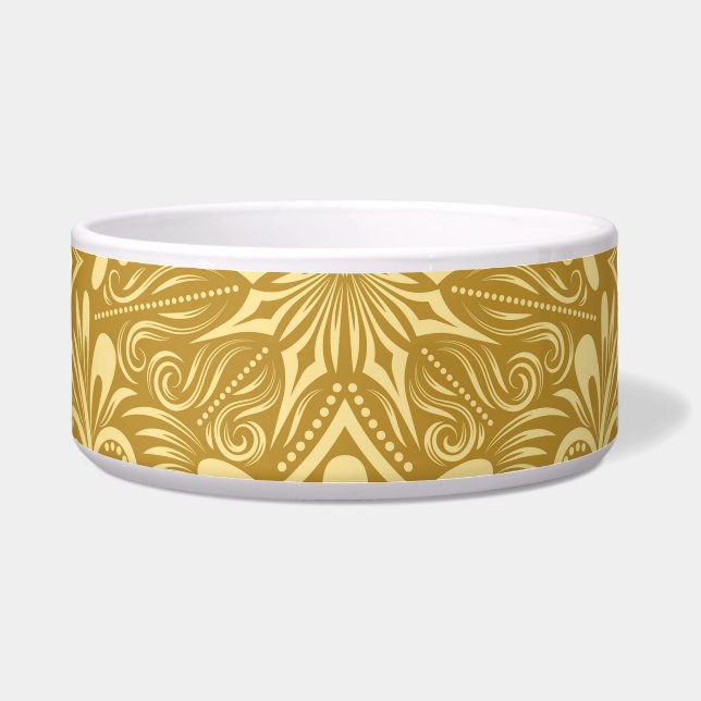 Écuelle Modèle Floral Baroque Damas d'or (Devant)