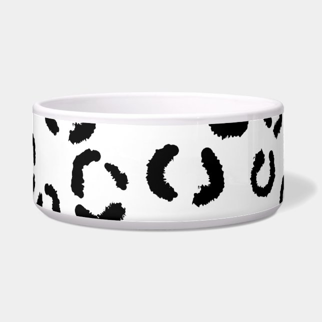 Écuelle Modèle noir et blanc d'empreinte de léopard (Devant)