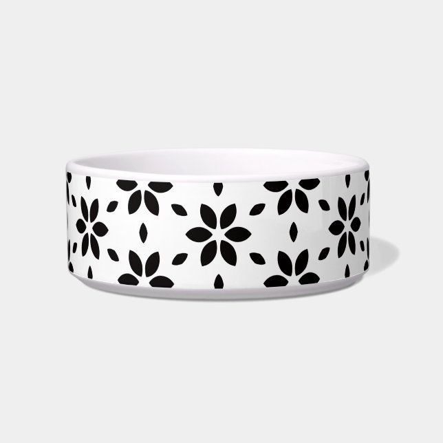 Écuelle Modern Black and White Abstract Floral  (Devant)