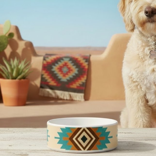 Écuelle Modern Southwest Style Ceramic Pet Bowl (Créateur téléchargé)