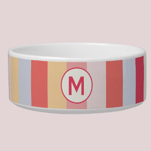 Écuelle Moderne Monogramme initial Pastel Candy Stripe