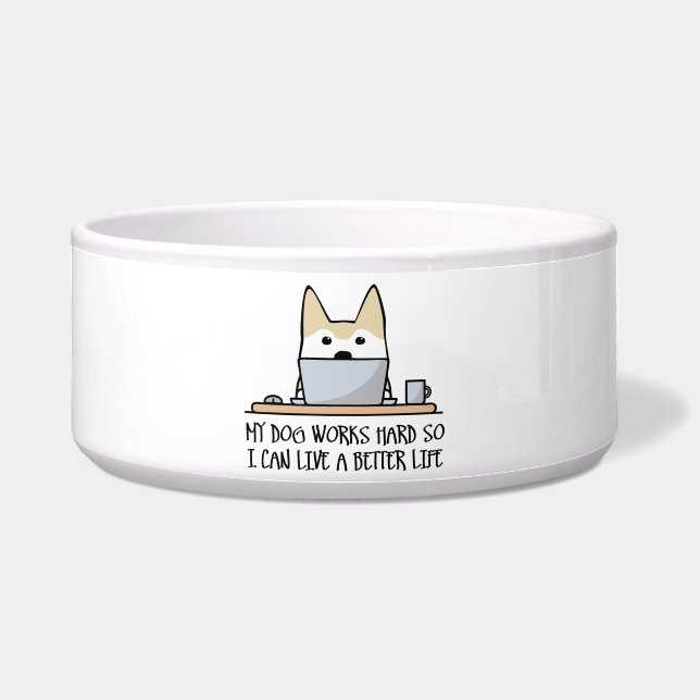 Écuelle Mon chien travaille dur (Devant)