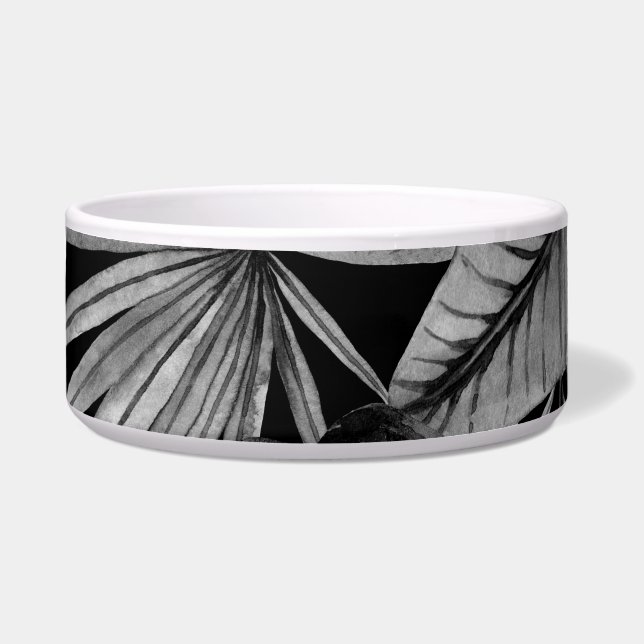 Écuelle Monochrome Tropical, Aquarelle Texture Feuille. (Devant)