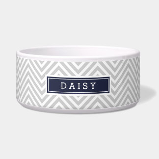 Écuelle Monogramme de Chevron Grey et Navy